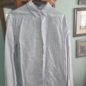 H&M Blue Striped Casual Button-Down Shirt